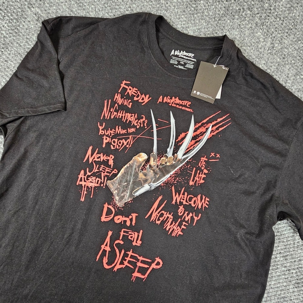 A Nightmare on Elm Street‎ Freddy Krueger Black Graphic T-Shirt XXL New NWT